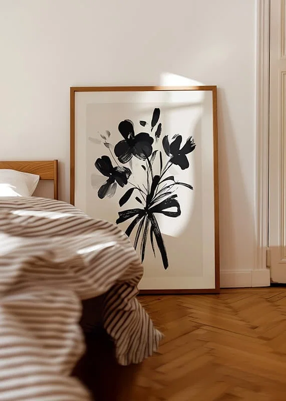 En stilren blombukett i svartvitt fångar evig elegans-12