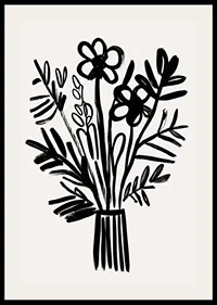 Black and white flowers in an elegant piece of art fill the room with style-2