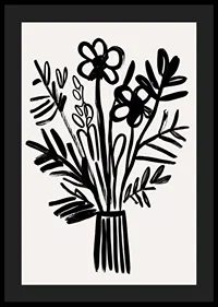 Black and white flowers in an elegant piece of art fill the room with style-4
