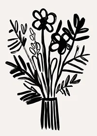Black and white flowers in an elegant piece of art fill the room with style-7