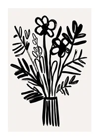 Black and white flowers in an elegant piece of art fill the room with style-1