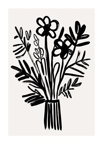 Poster Chic Floral Silhouettes