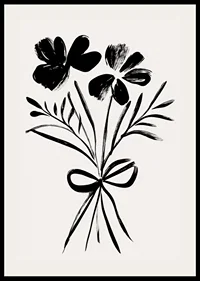 Elegant floral shapes in black ink create timeless beauty-2