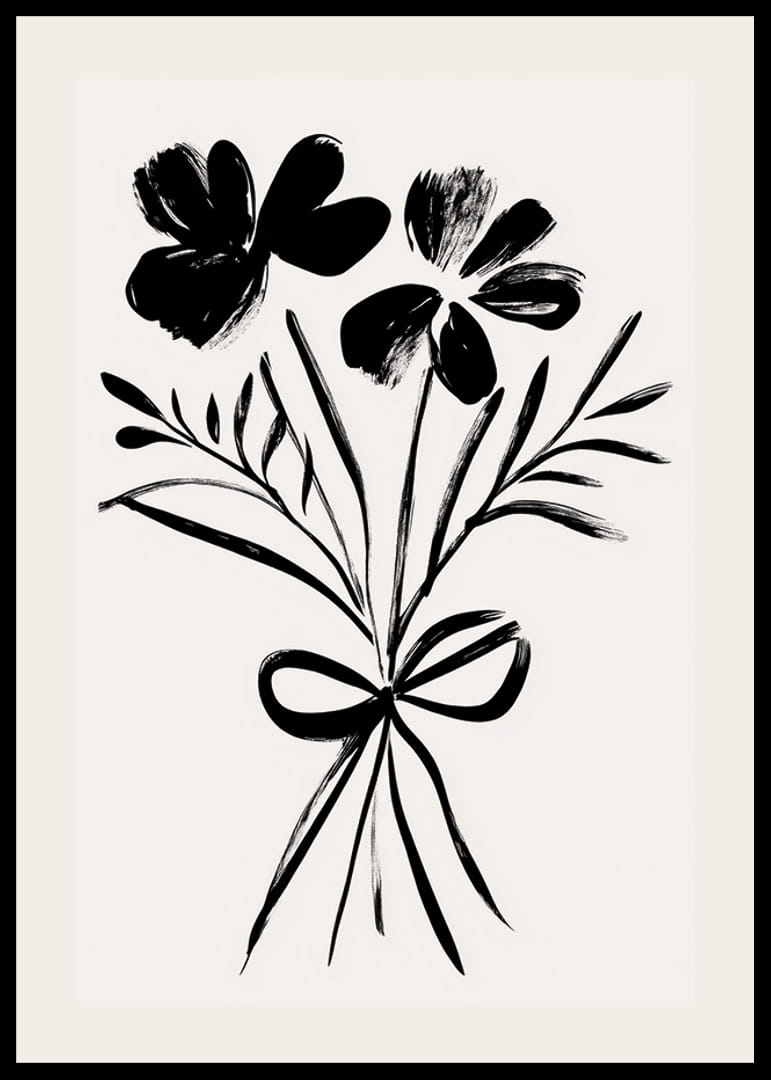 Elegante blomsterformer i svart blekk skaper tidløs skjønnhet-12