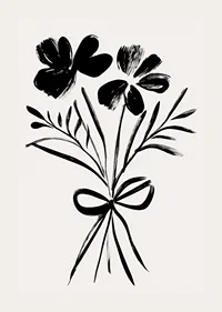 Elegant floral shapes in black ink create timeless beauty-3