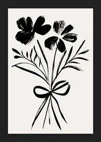 Elegant floral shapes in black ink create timeless beauty-5