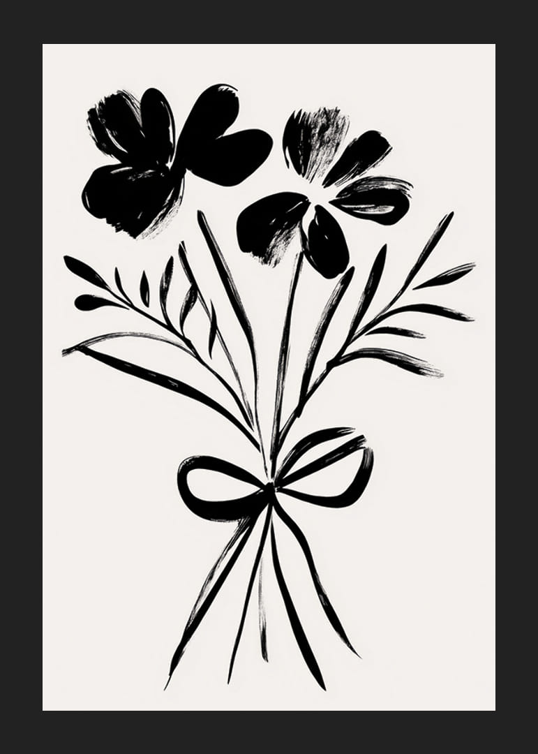 Elegante blomsterformer i svart blekk skaper tidløs skjønnhet-12