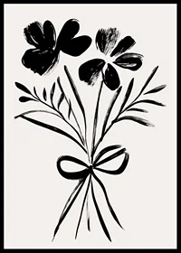 Elegant floral shapes in black ink create timeless beauty-6