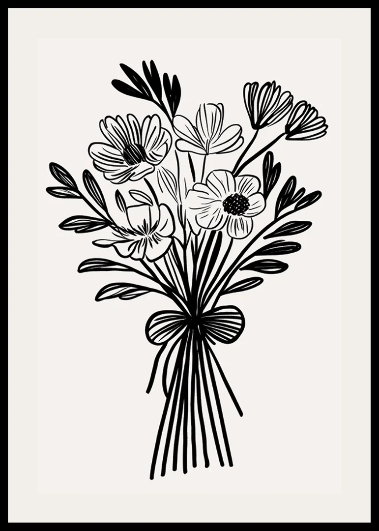An elegant bouquet captured in timeless black and white style-12