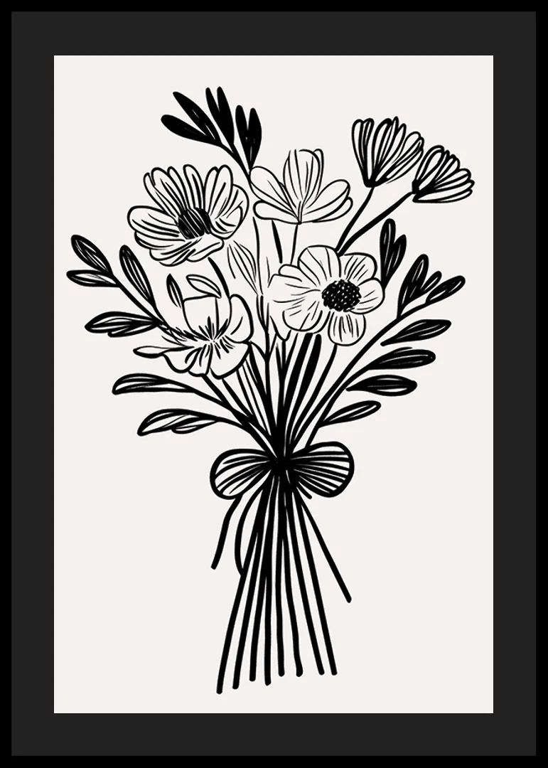 An elegant bouquet captured in timeless black and white style-12