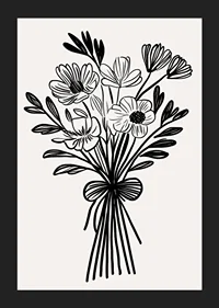 An elegant bouquet captured in timeless black and white style-5