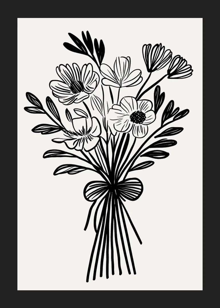 An elegant bouquet captured in timeless black and white style-12