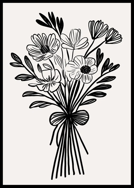 An elegant bouquet captured in timeless black and white style-12