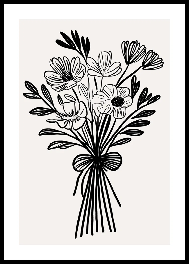 An elegant bouquet captured in timeless black and white style-12