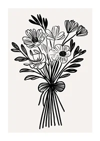 An elegant bouquet captured in timeless black and white style-1