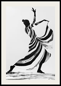 An elegant dancer in monochrome color creates a sense of movement-2