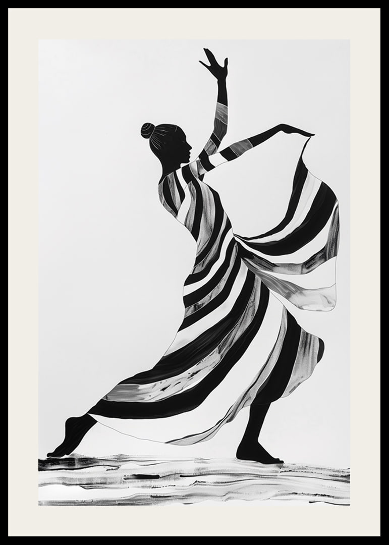 An elegant dancer in monochrome color creates a sense of movement-12
