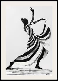 En elegant dansare i monokrom färg skapar en känsla av rörelse-2