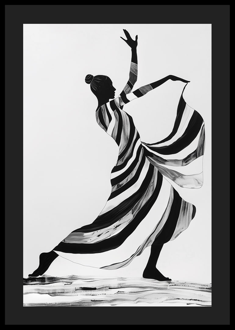 An elegant dancer in monochrome color creates a sense of movement-12