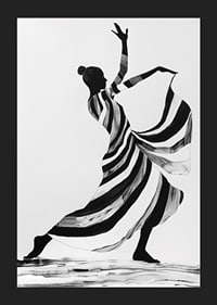 An elegant dancer in monochrome color creates a sense of movement-5