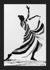 En elegant dansare i monokrom färg skapar en känsla av rörelse-5