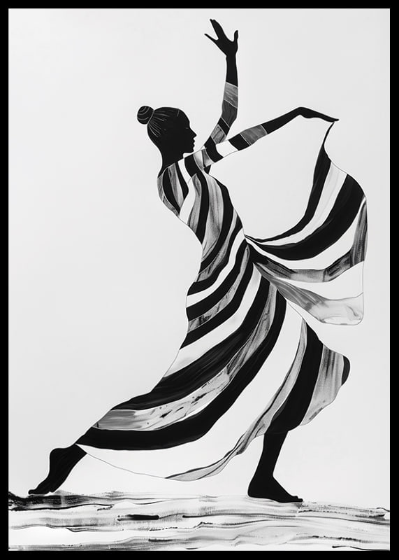 An elegant dancer in monochrome color creates a sense of movement-12