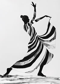 An elegant dancer in monochrome color creates a sense of movement-7