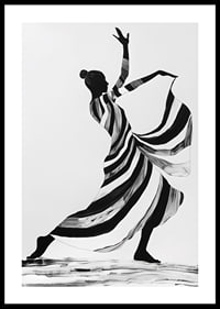 An elegant dancer in monochrome color creates a sense of movement-0