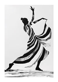 An elegant dancer in monochrome color creates a sense of movement-1