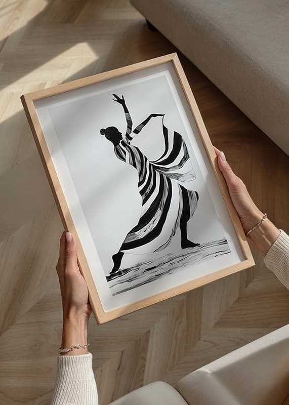 An elegant dancer in monochrome color creates a sense of movement-12