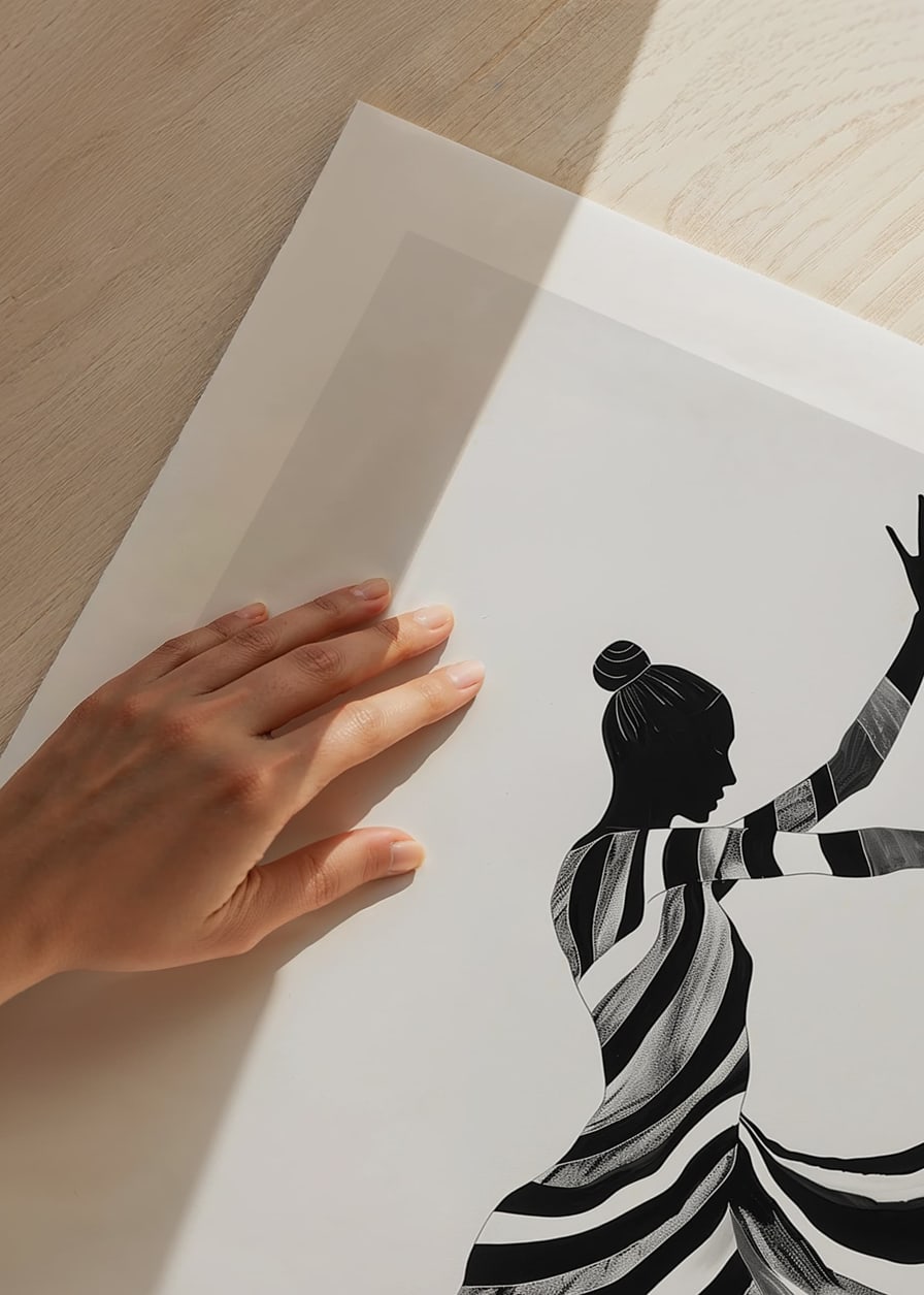 An elegant dancer in monochrome color creates a sense of movement-12