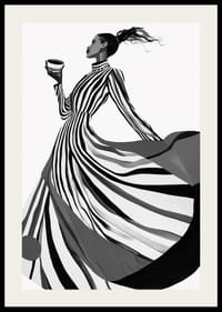 Een elegant silhouet in zwart-witte strepen geeft een gevoel van tijdloze stijl-2