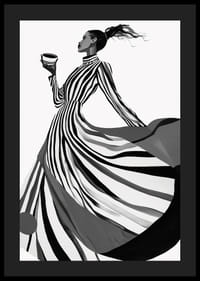 Een elegant silhouet in zwart-witte strepen geeft een gevoel van tijdloze stijl-4