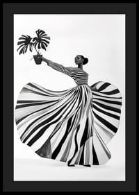 Black and white patterned elegance meets botanical flair-4