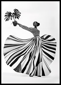 Black and white patterned elegance meets botanical flair-6