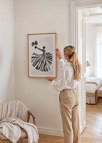 Black and white patterned elegance meets botanical flair-8