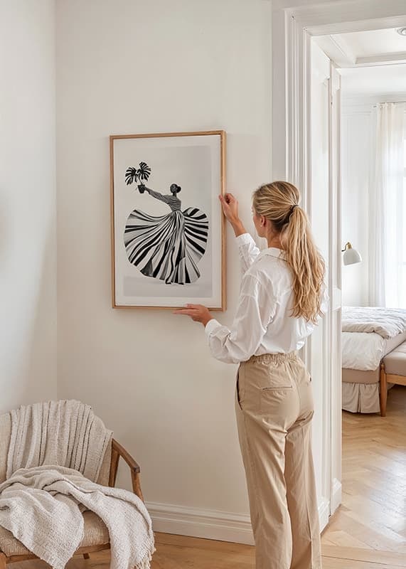 Black and white patterned elegance meets botanical flair-12