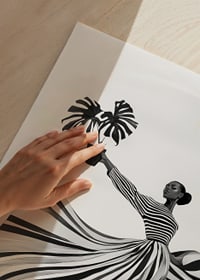 Black and white patterned elegance meets botanical flair-9