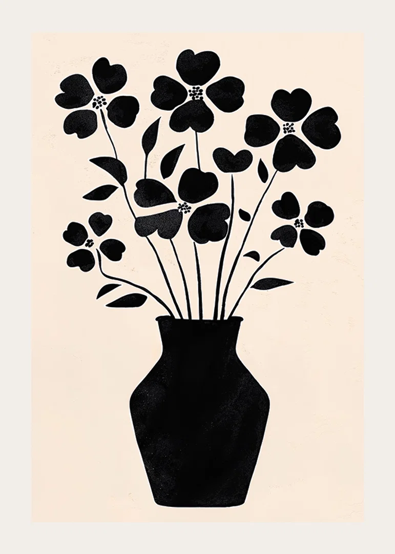Contrasting flowers in an elegant vase create a stylish expression-12
