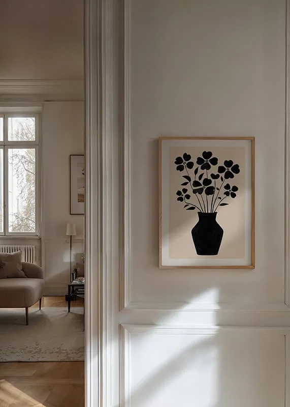 Contrasting flowers in an elegant vase create a stylish expression-12