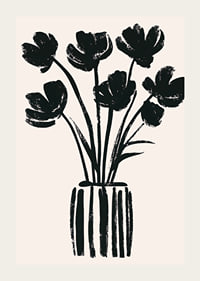 Black flowers in a vase create a harmonious silhouette-3