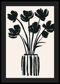 Black flowers in a vase create a harmonious silhouette-4