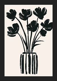 Black flowers in a vase create a harmonious silhouette-5