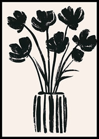 Black flowers in a vase create a harmonious silhouette-6