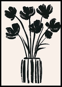 Black flowers in a vase create a harmonious silhouette-2