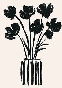 Black flowers in a vase create a harmonious silhouette-3