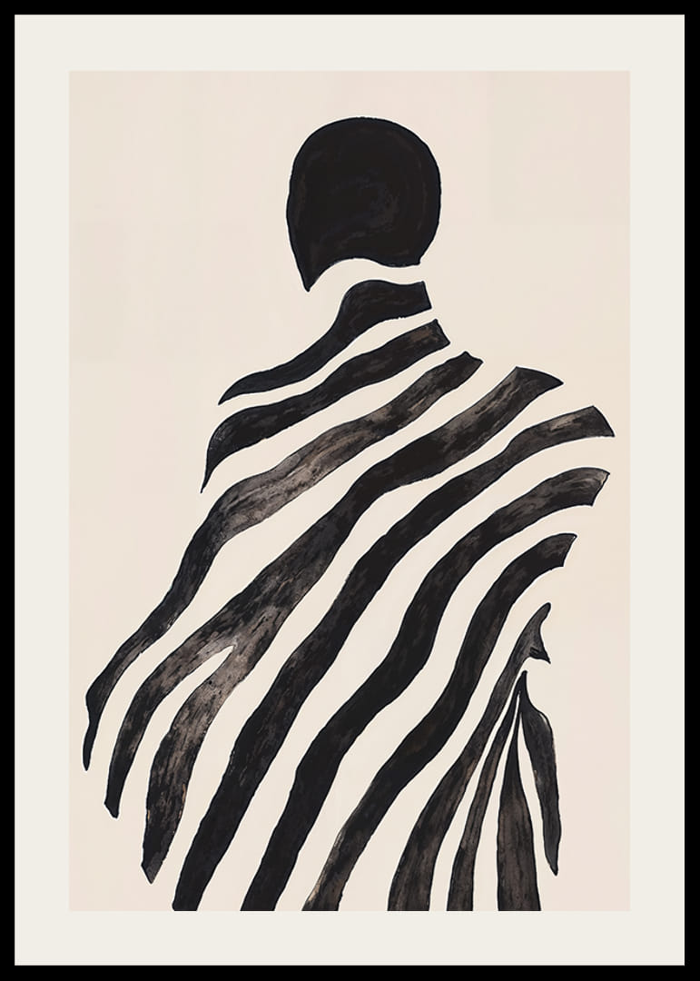 Tajomná silueta zachytená vo zvlnených čiernych pruhoch-12