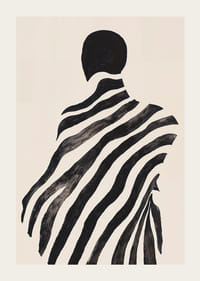 Tajomná silueta zachytená vo zvlnených čiernych pruhoch-3