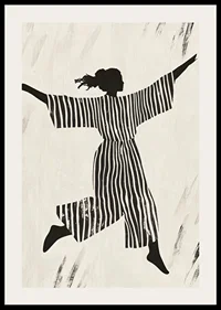 The silhouette's dance in stripes brings the wall to life-2