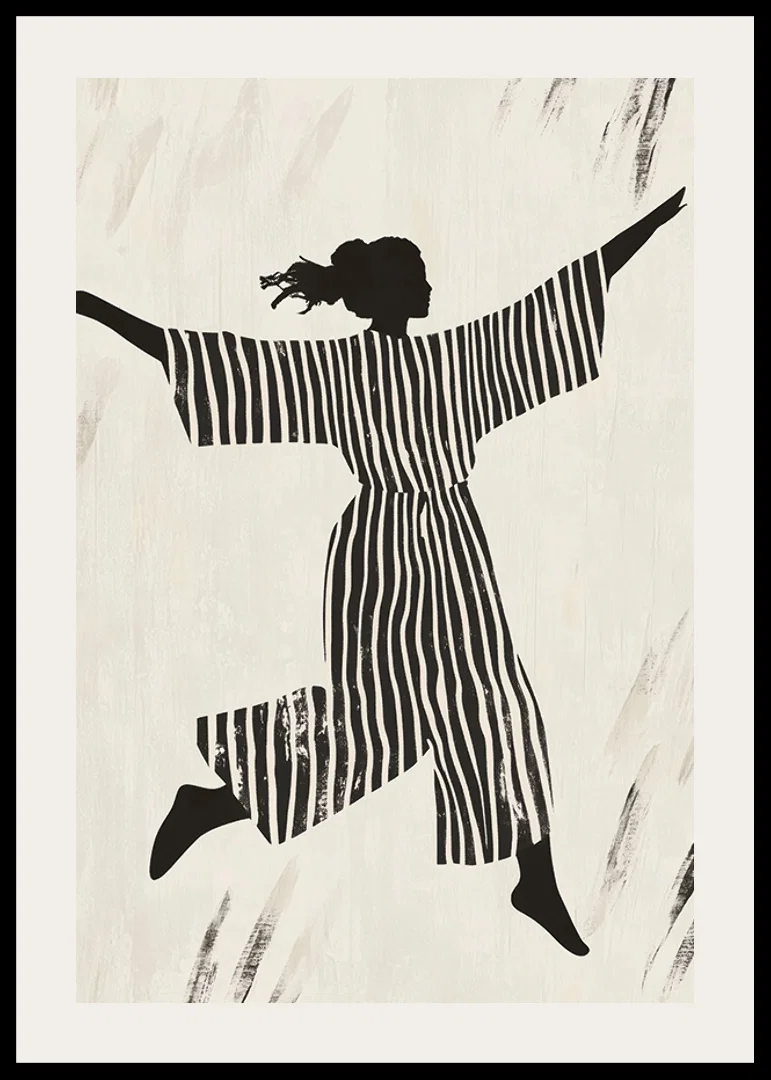 The silhouette's dance in stripes brings the wall to life-12
